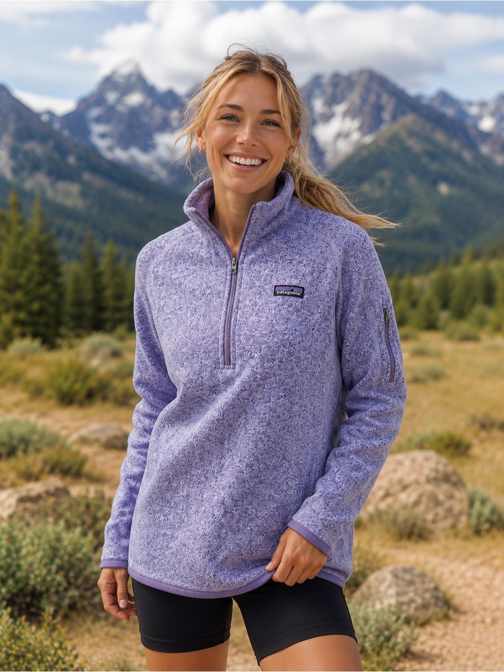 Patagonia Women’s Purple Quarter-Zip Fleece Pullover